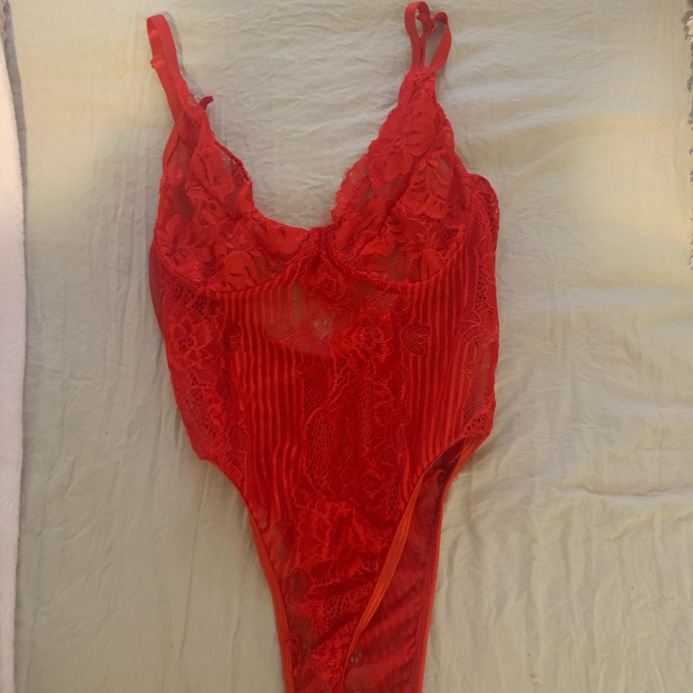 Red Lace Bodysuit